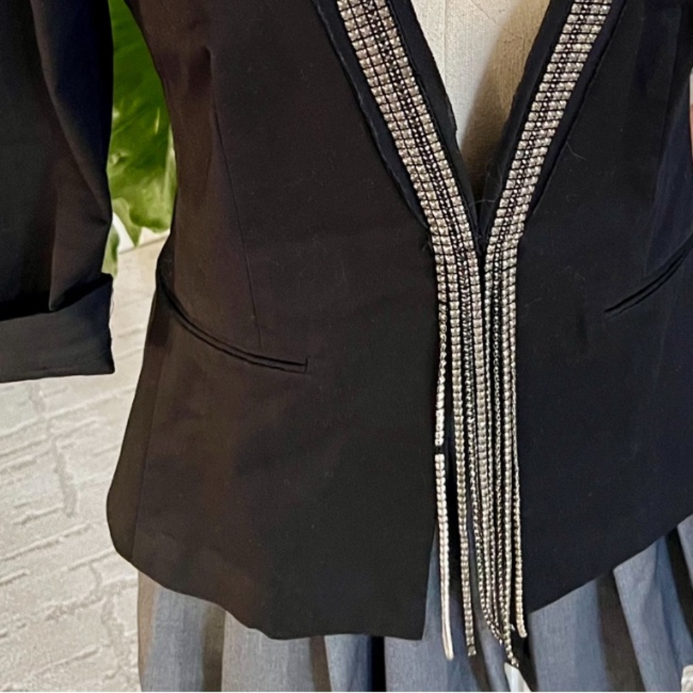 Rock and Republic Women's Black and Silver Jacket Size 12 - Picture 6 of 6